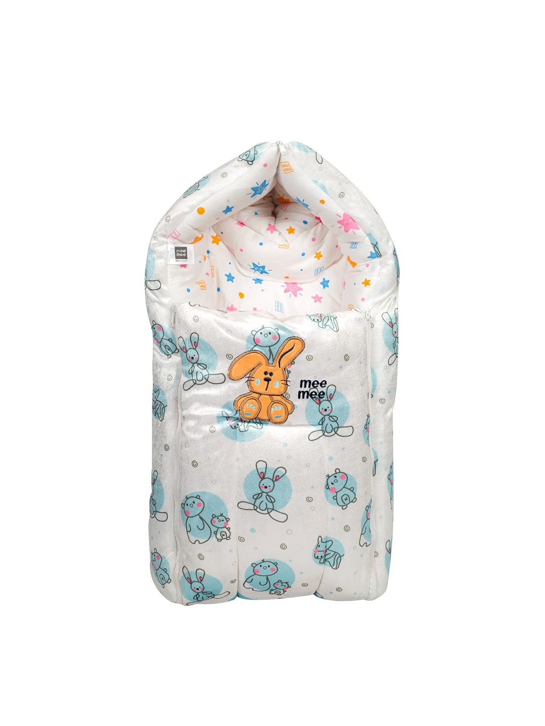 

MeeMee Infant Kids Blue & White Printed Sleeping Bag