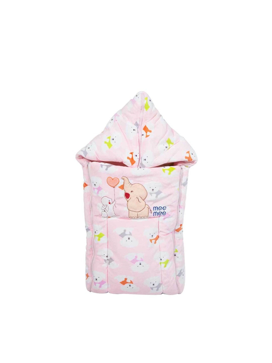 

MeeMee Infant Kids Pink & White Printed Sleeping Bag