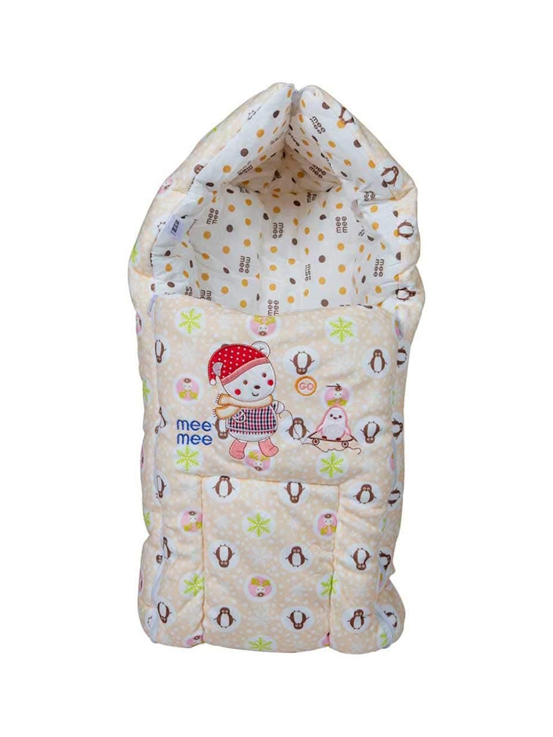 

MeeMee Unisex Kids Cream Printed Sleeping Bag
