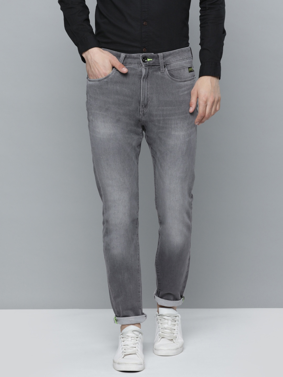 

Flying Machine Men Jogger Fit Heavy Fade Stretchable Jeans, Grey