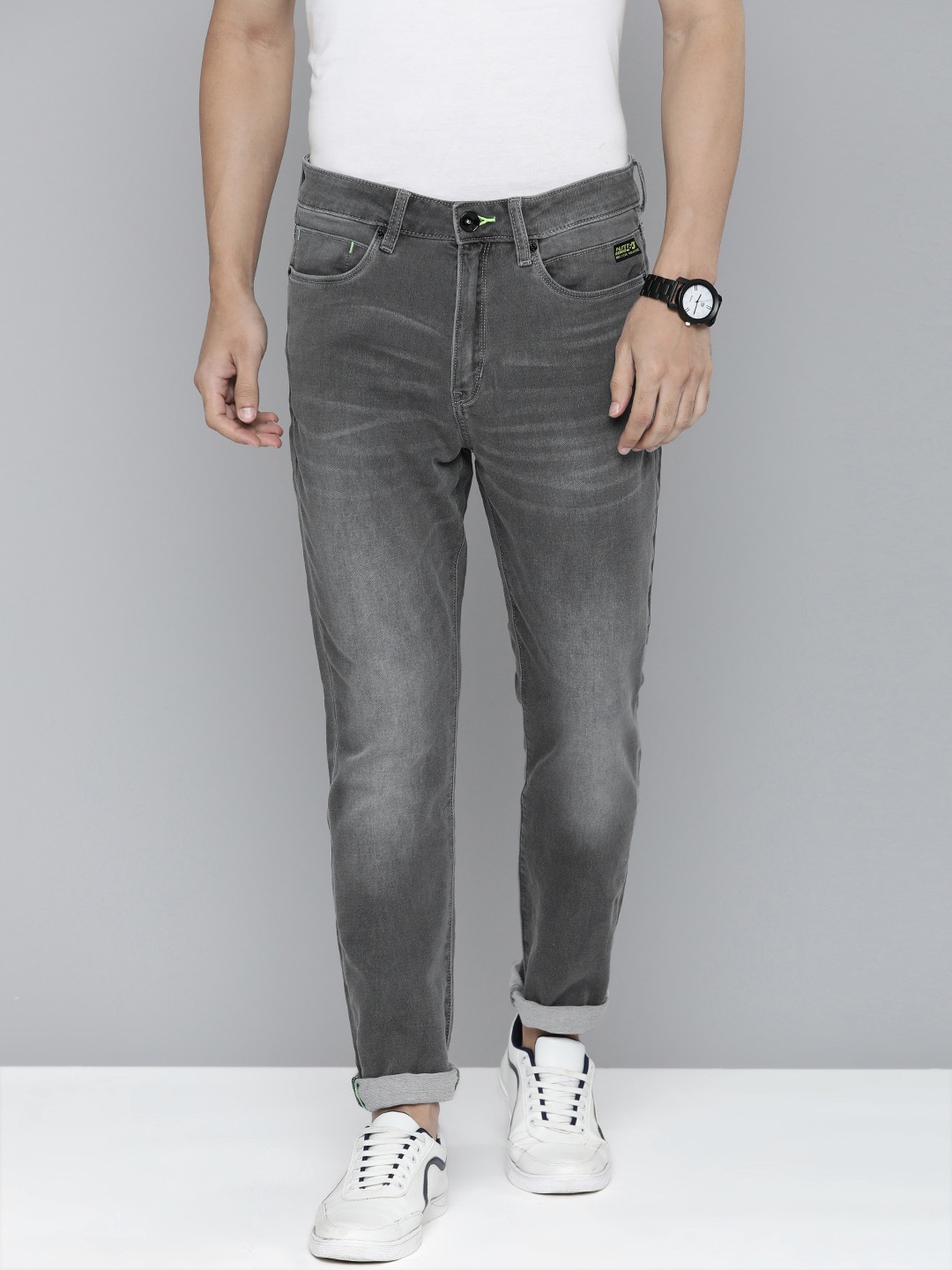 

Flying Machine Men Grey Slim Fit Light Fade Mid Rise Stretchable Jeans