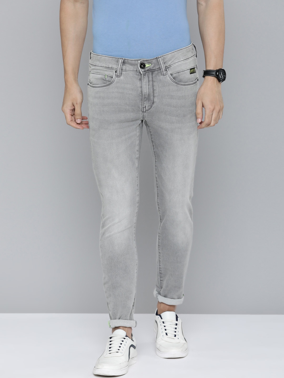 

Flying Machine Men Grey Skinny Fit Light Fade Mid Rise Stretchable Jeans