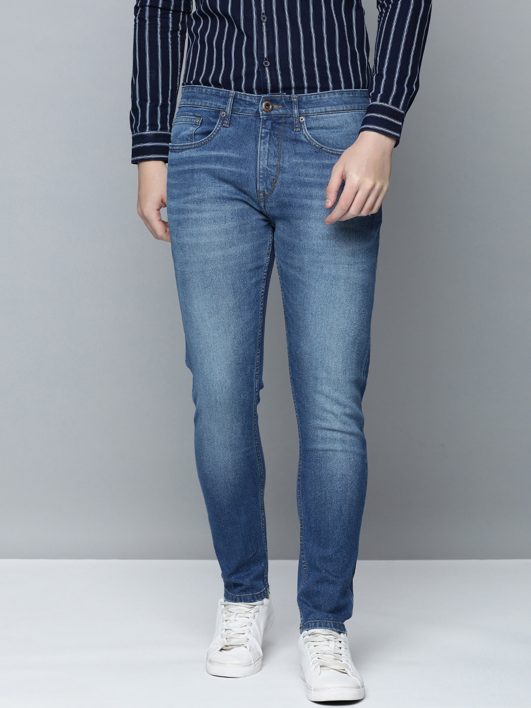

Flying Machine Slash Slim Tapered Fit Stone Wash Originals Jeans, Blue