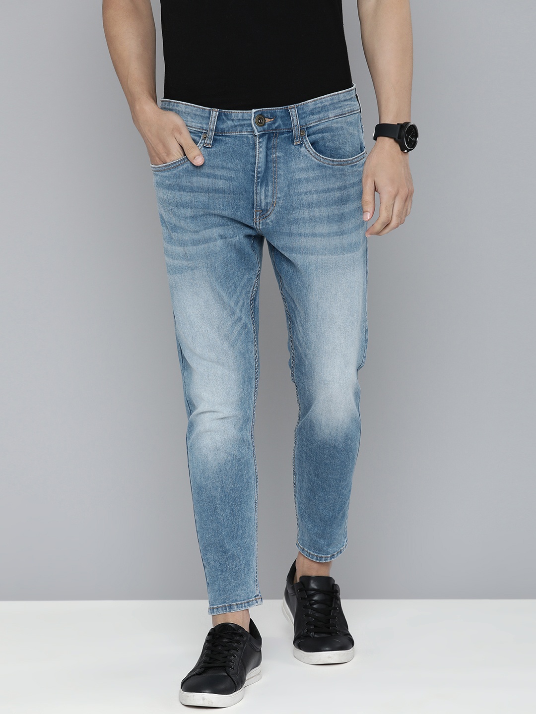 

Flying Machine Men Blue Heavy Fade Mid-Rise Stretchable Jeans