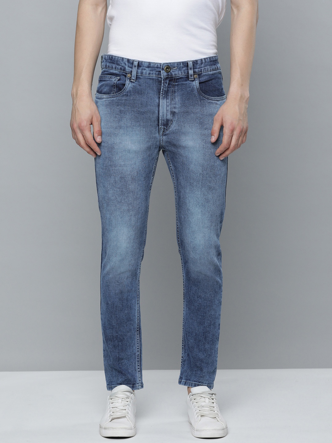 

Flying Machine Men Slim Fit Heavy Fade Stretchable Jeans, Blue