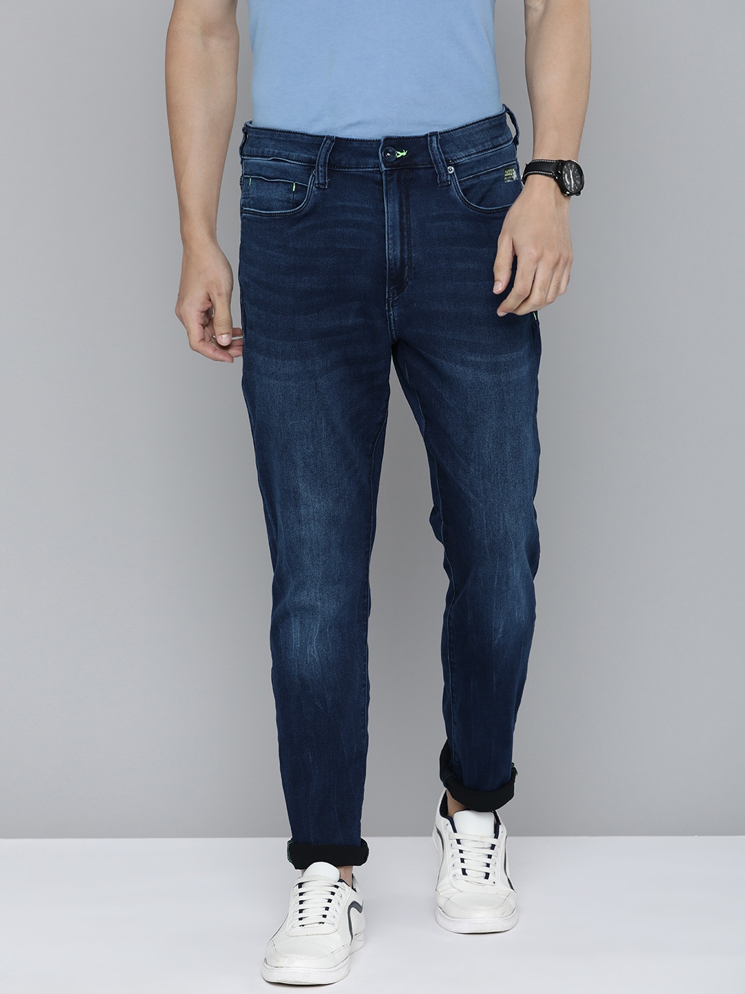 

Flying Machine Men Blue Regular Fit Mid-Rise Light Fade Clean Look Stretchable Jeans