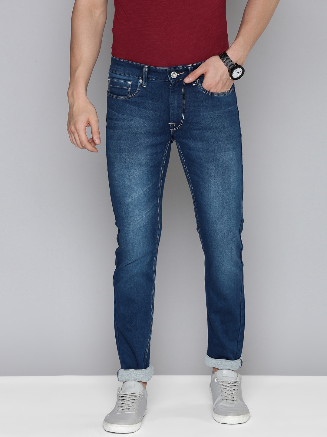 

Flying Machine Men Blue Skinny Fit Heavy Fade Stretchable Jeans