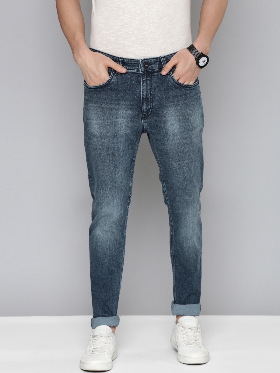 

Flying Machine Men Blue Slim Fit Heavy Fade Stretchable Jeans