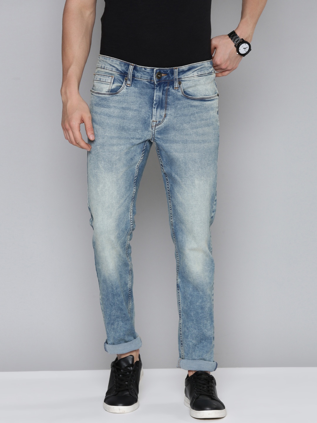 

Flying Machine Men Blue Skinny Fit Heavy Fade Stretchable Jeans