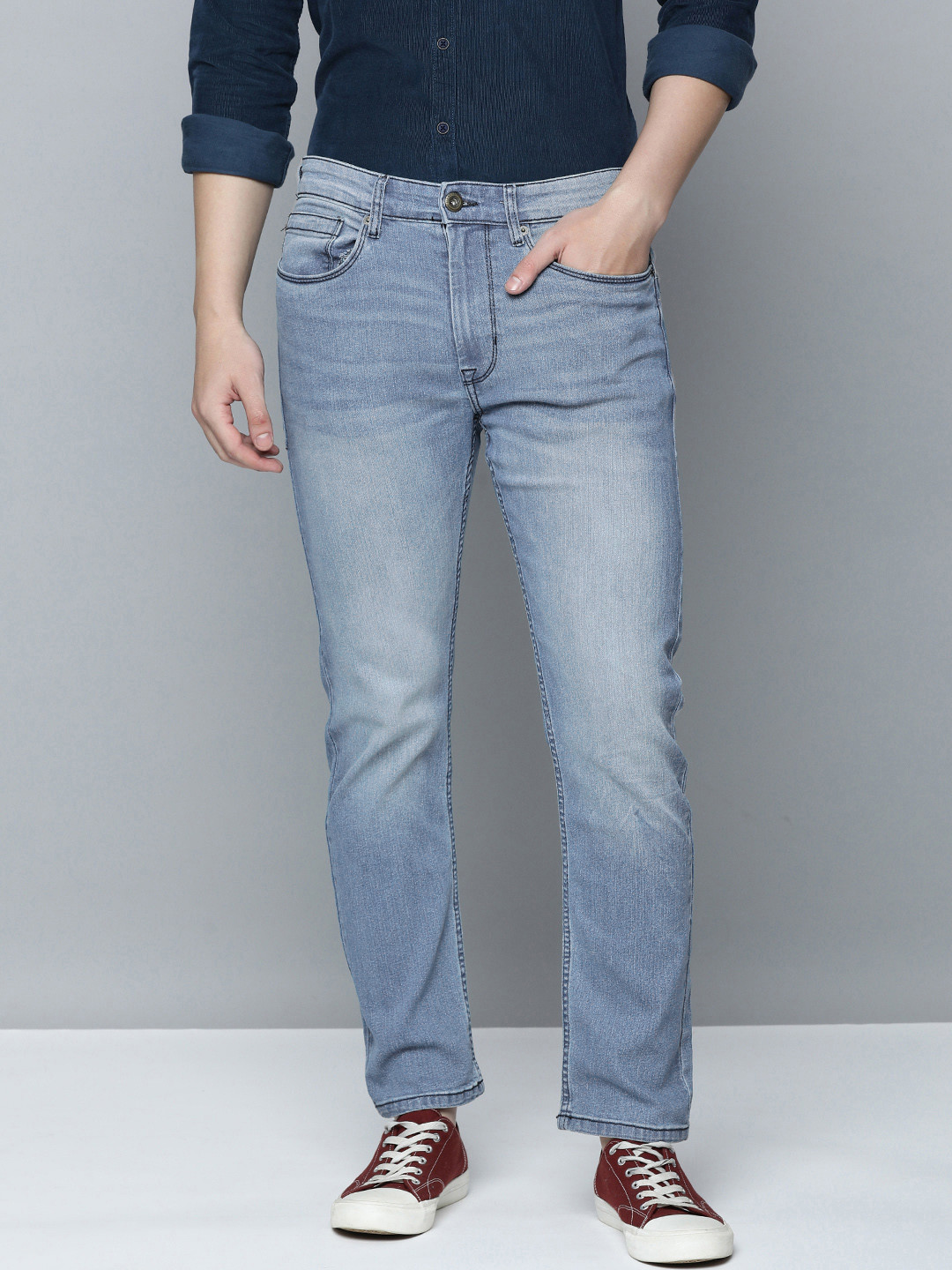 

Flying Machine F-Jango Straight Fit Stone Wash Jeans, Blue