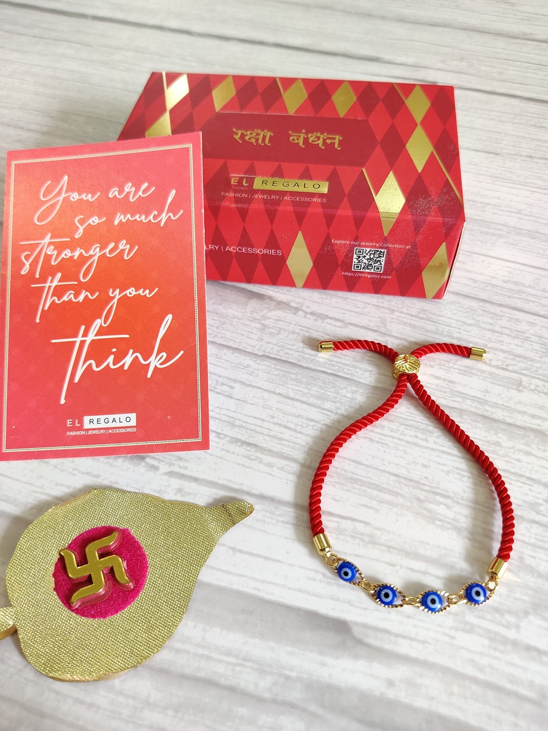

EL REGALO Gold-Toned & Blue Rakhi