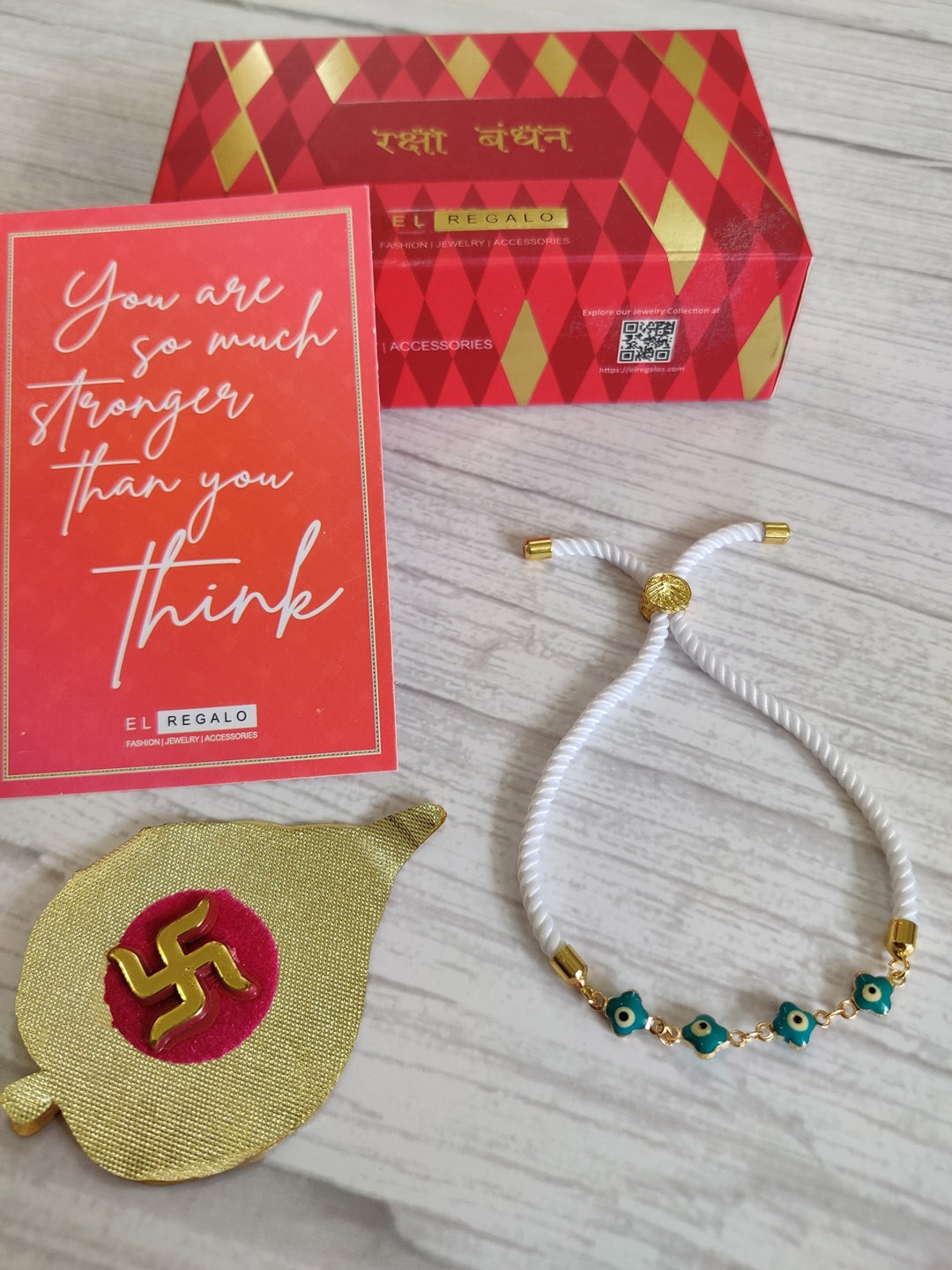 

EL REGALO Gold-Toned & Blue Rakhi