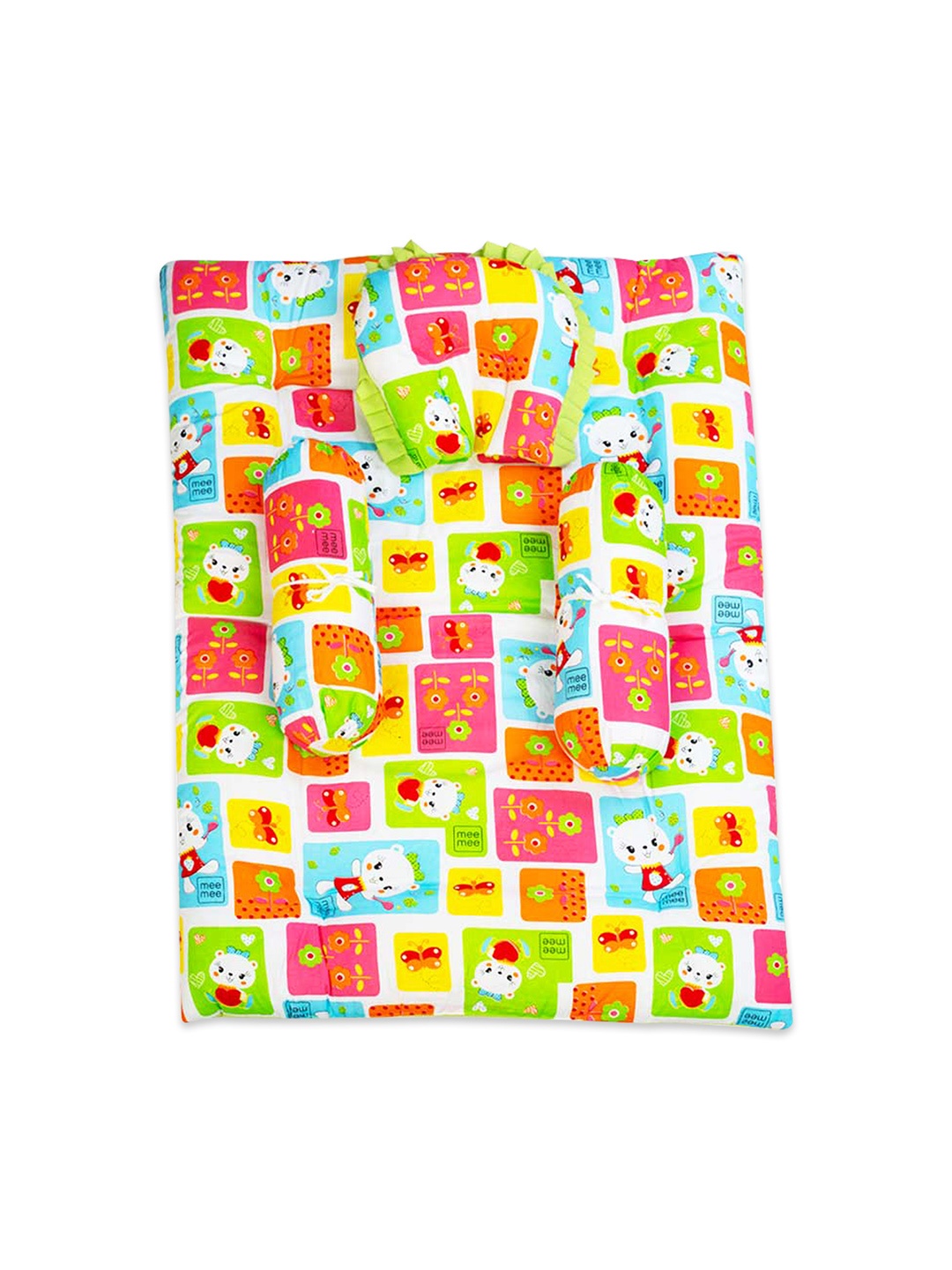 

MeeMee Kids Green Printed Baby Bedding Set