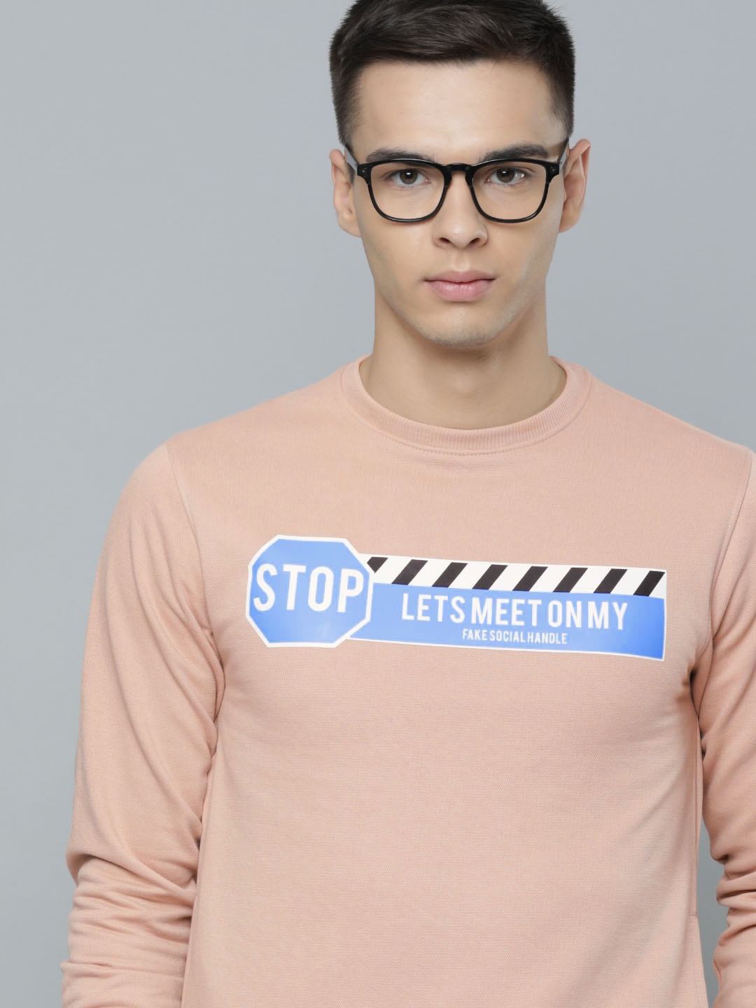 

Flying Machine Men Pink Typography Print Sweatshirt