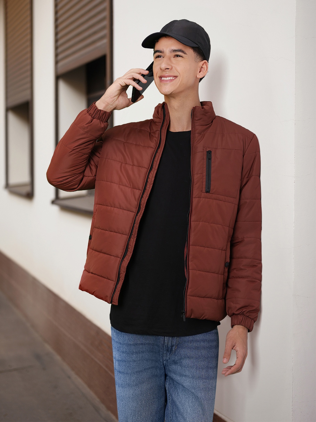 

Flying Machine Men Maroon Solid Puffer Jacket