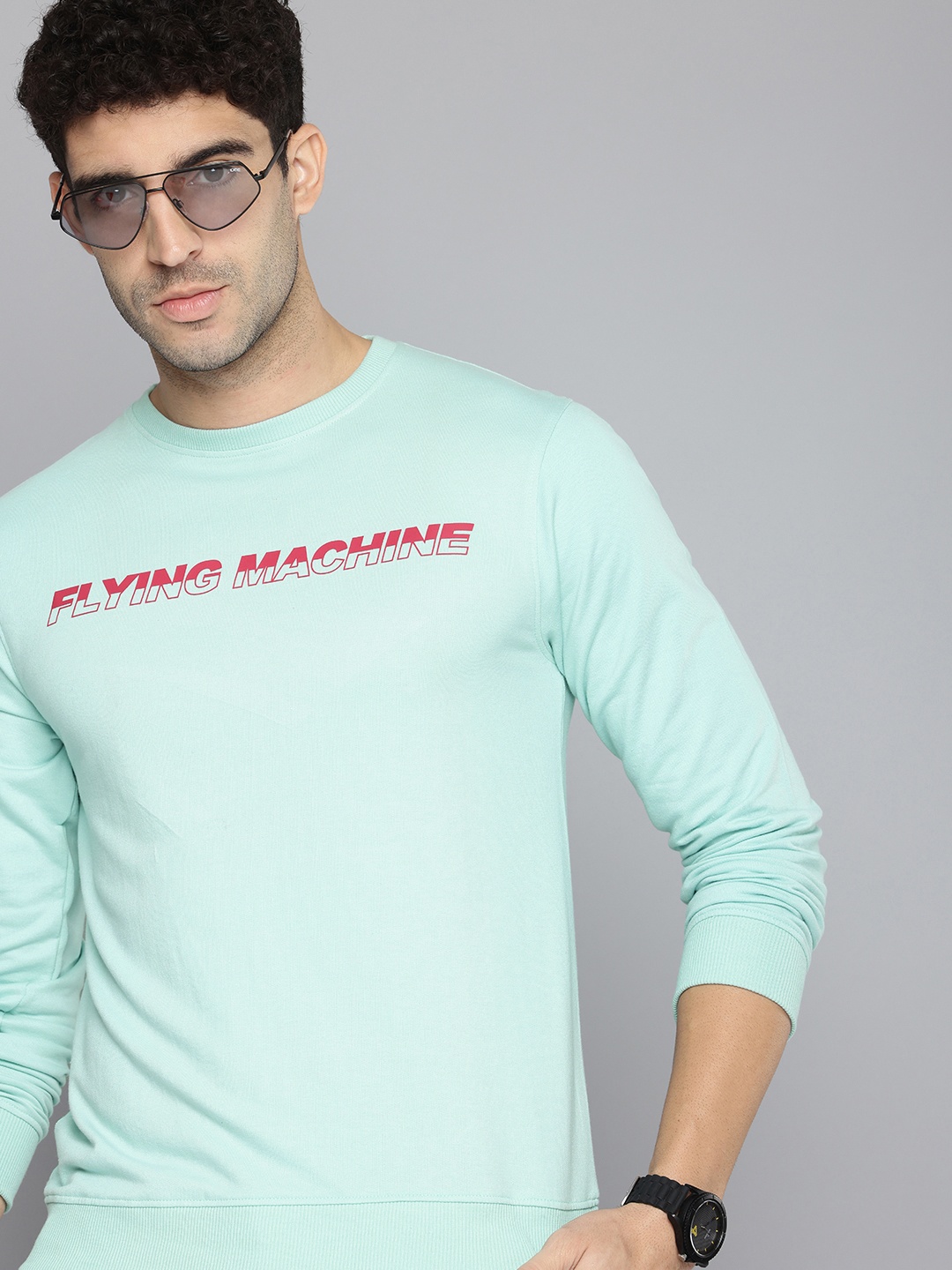 

Flying Machine Brand Logo Printed Sweatshirt, Blue