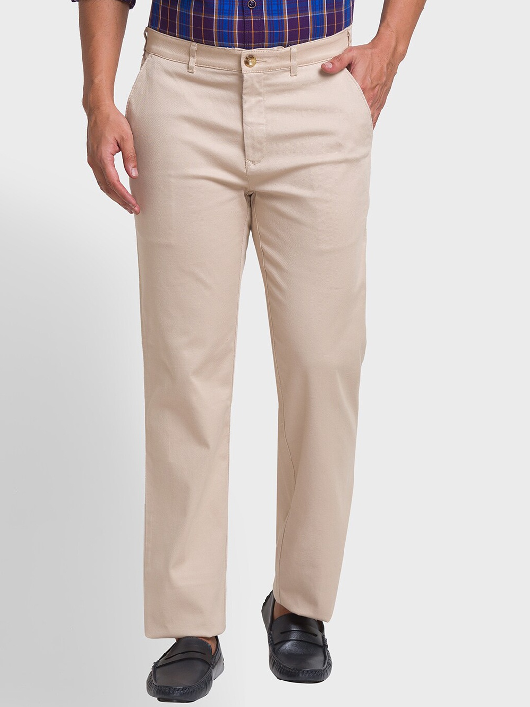 

ColorPlus Men Beige Trousers