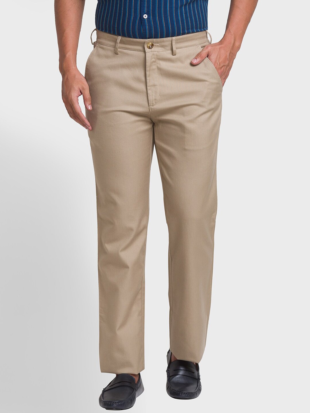 

ColorPlus Men Beige Trousers