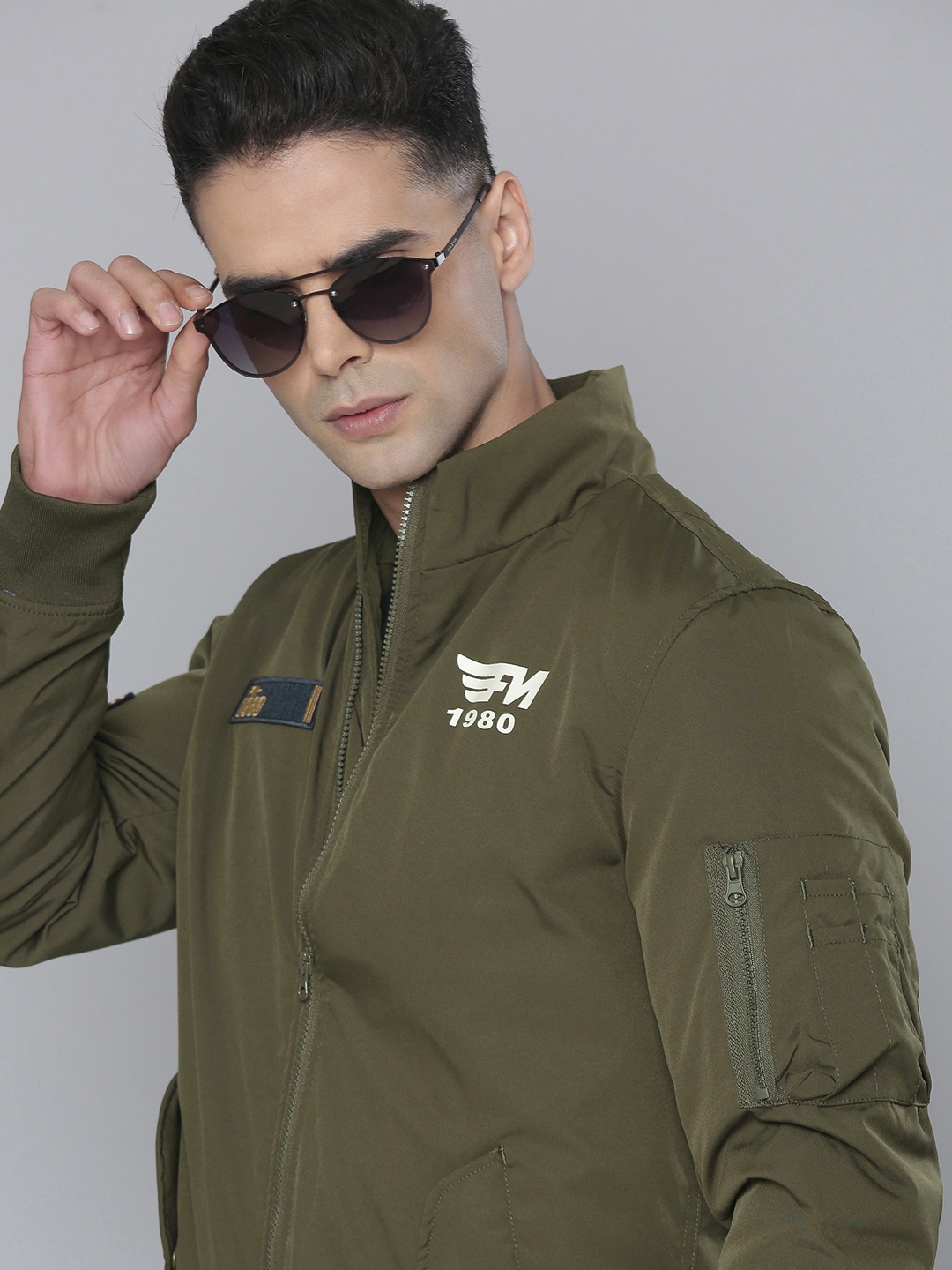 

Flying Machine Men Khaki Bomber Jacket
