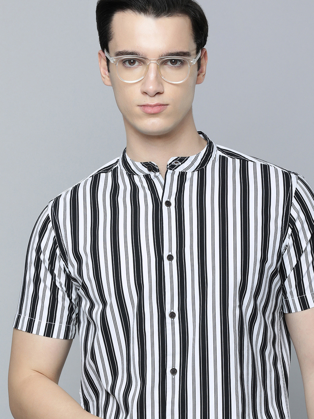 

Flying Machine Men Slim Fit Striped Pure Cotton Casual Shirt, White