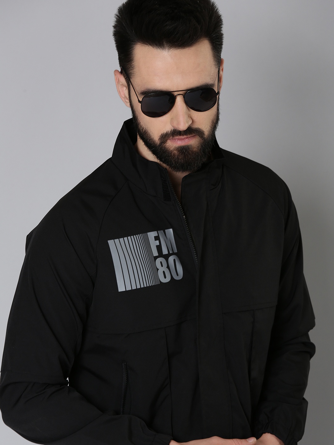 

Flying Machine Men Black Typography Printed Tailored Jacket