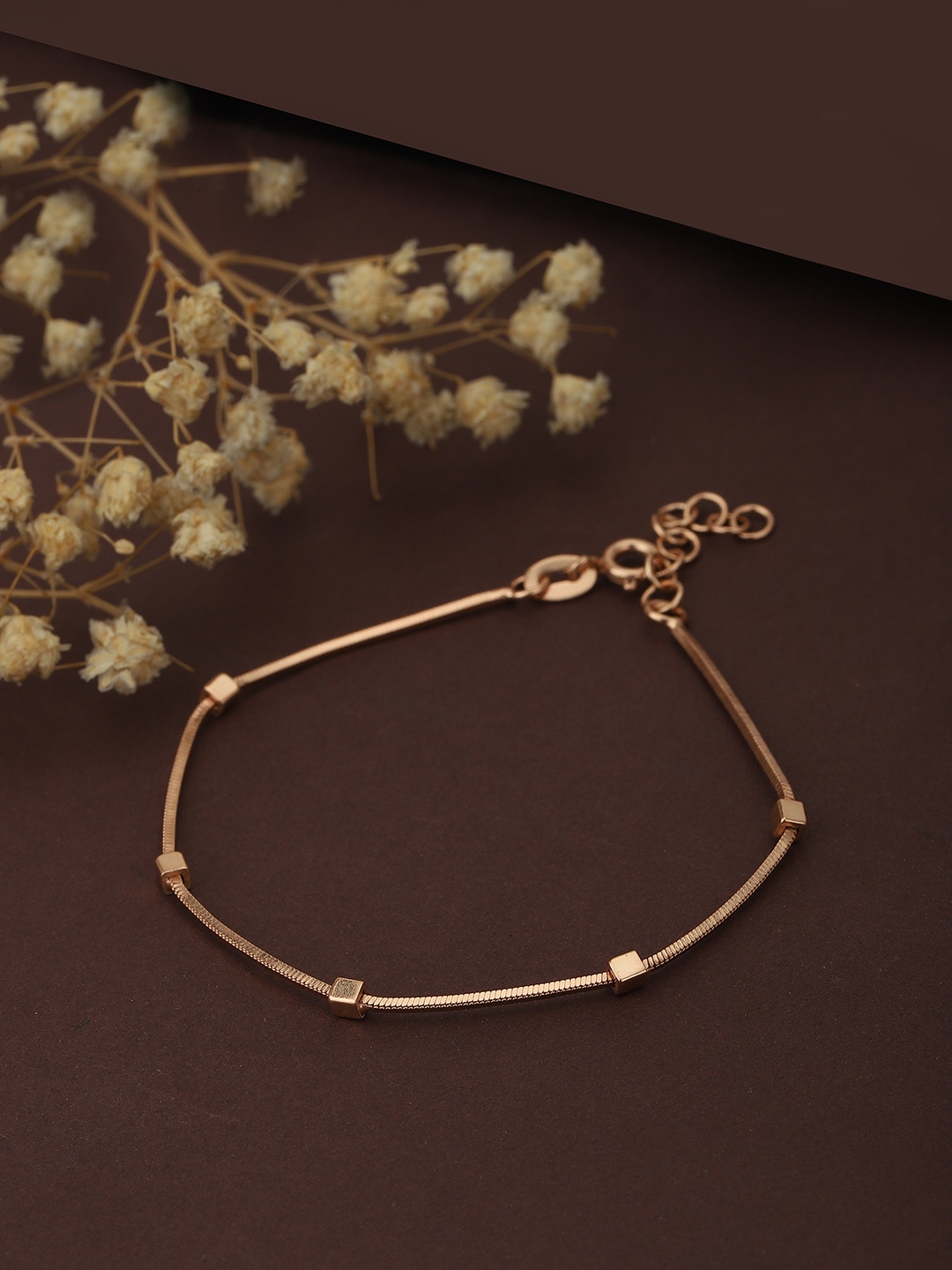 

Carlton London Women Rose Gold Plated Brass Charm Bracelet