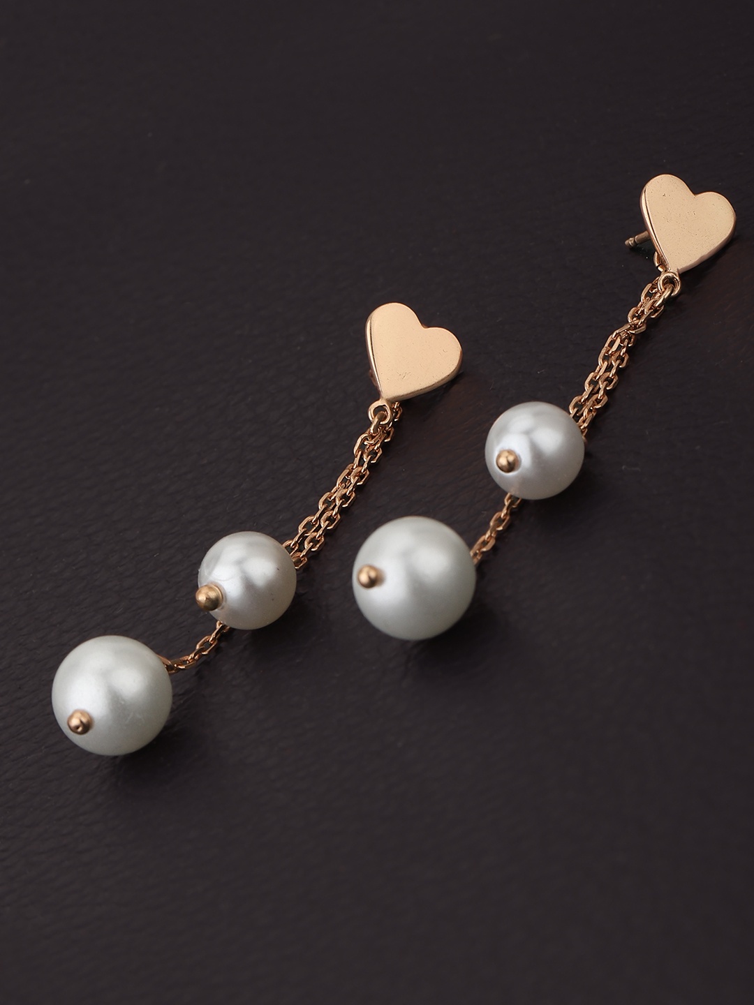 

Carlton London Rose Gold & White Contemporary Drop Earrings
