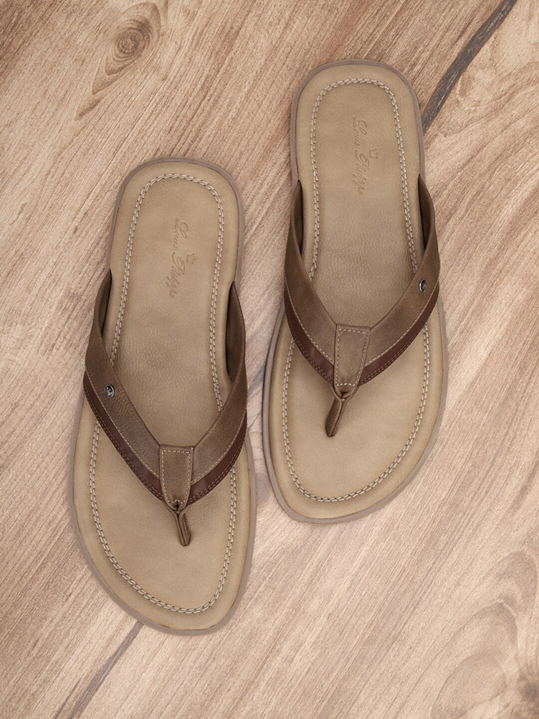 

Louis Philippe Men Brown Thong Flip-Flops