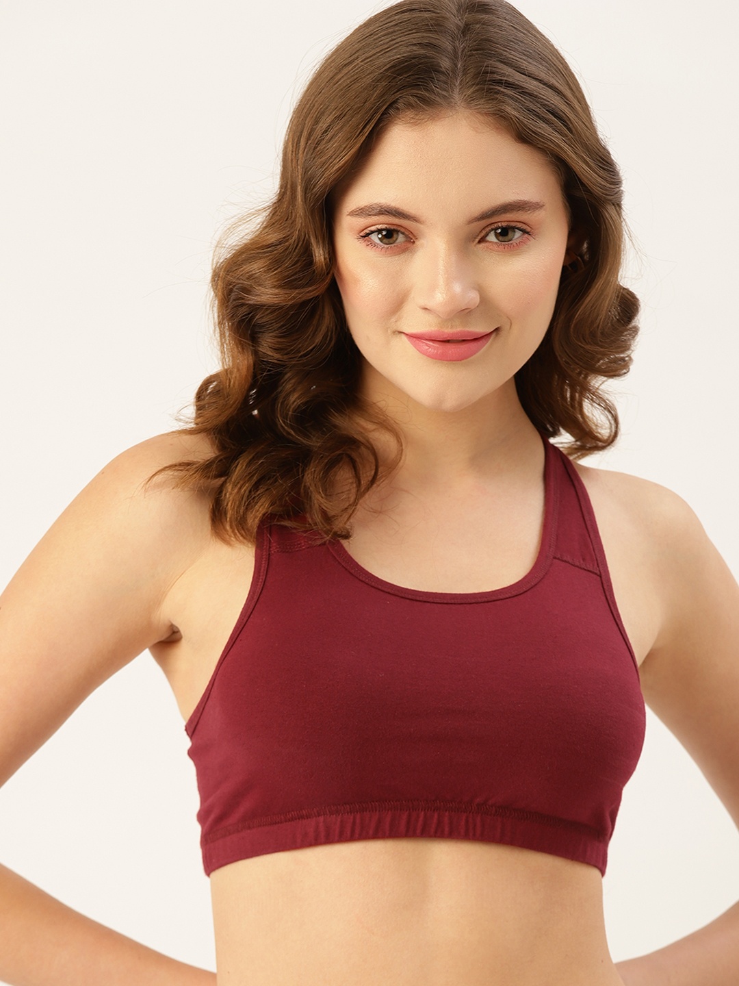 

DressBerry Maroon Sports Bra Non-wired Non-padded