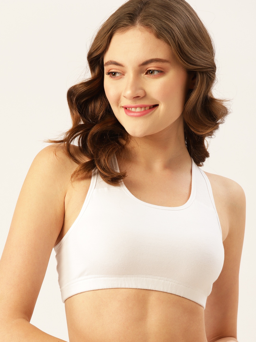 

DressBerry White Sports Bra Non-Wired Non-Padded