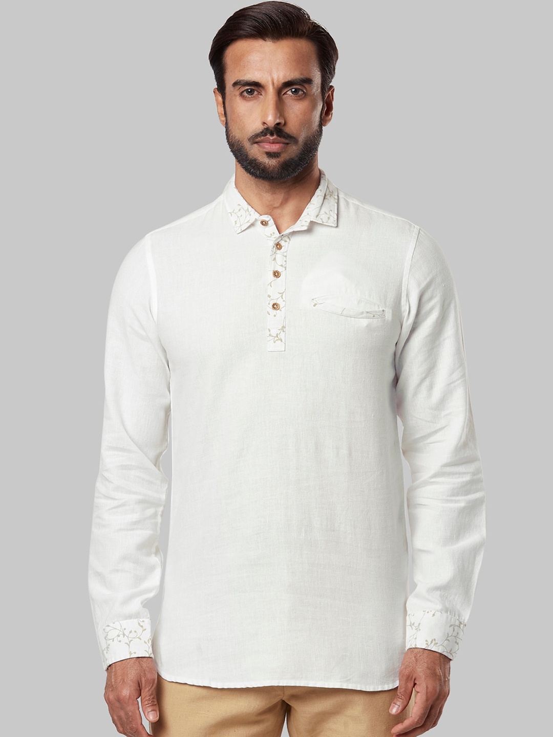 

Ethnix by Raymond Men White Cotton Full Sleeve Kurta