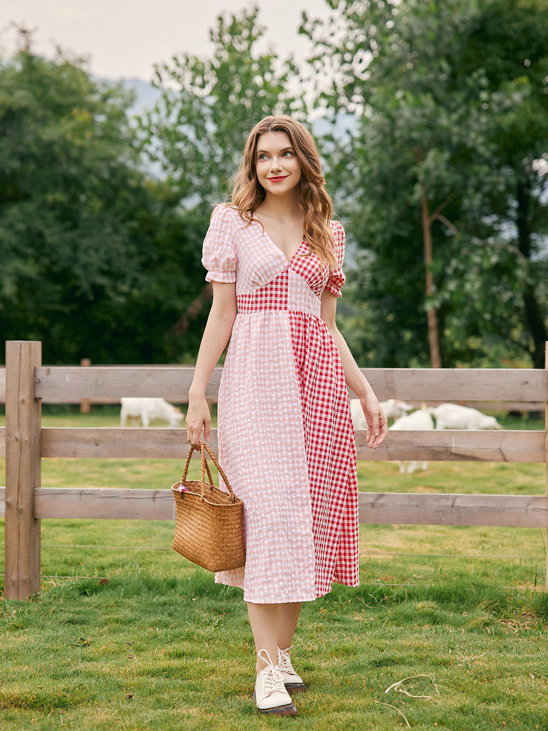

URBANIC Pink A-Line Midi Dress