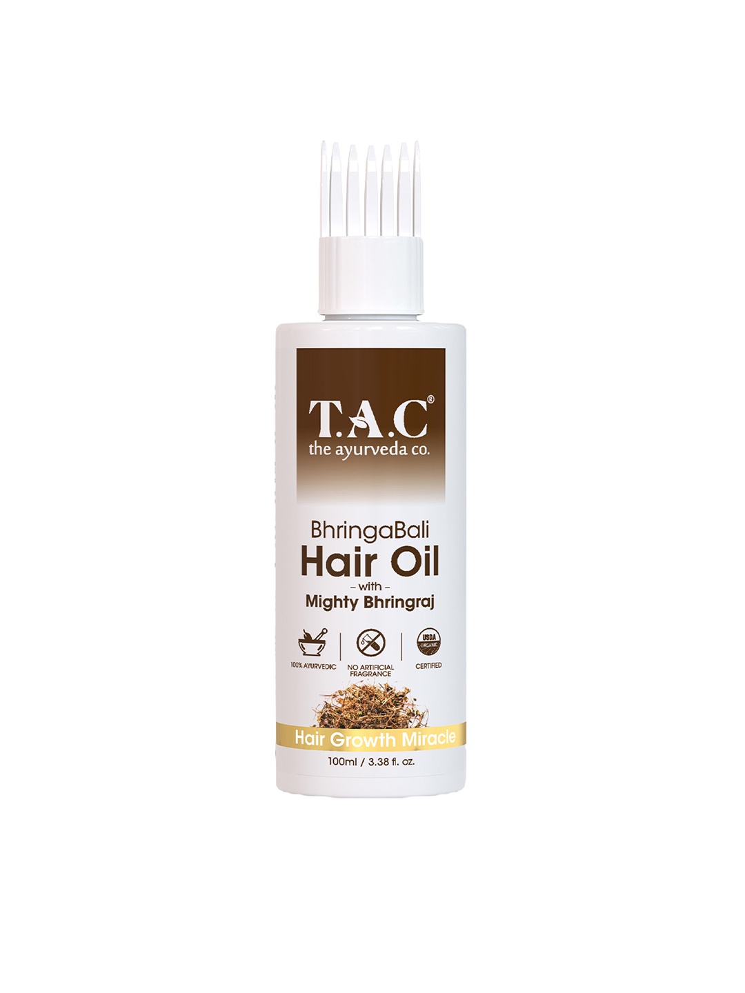 

TAC - The Ayurveda Co. Bhringabali Hair Oil With Bhringraj & Amla for Hair Growth - 100ml, Yellow