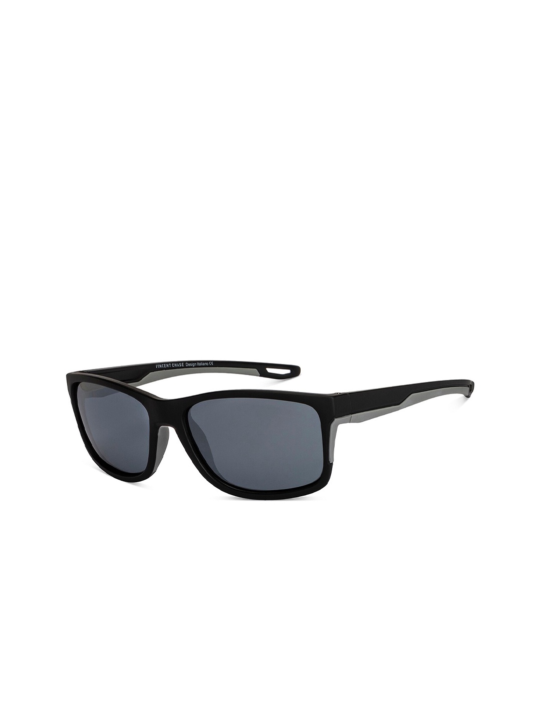 

Vincent Chase Unisex Grey Lens & Black Sports Sunglasses with UV Protected Lens
