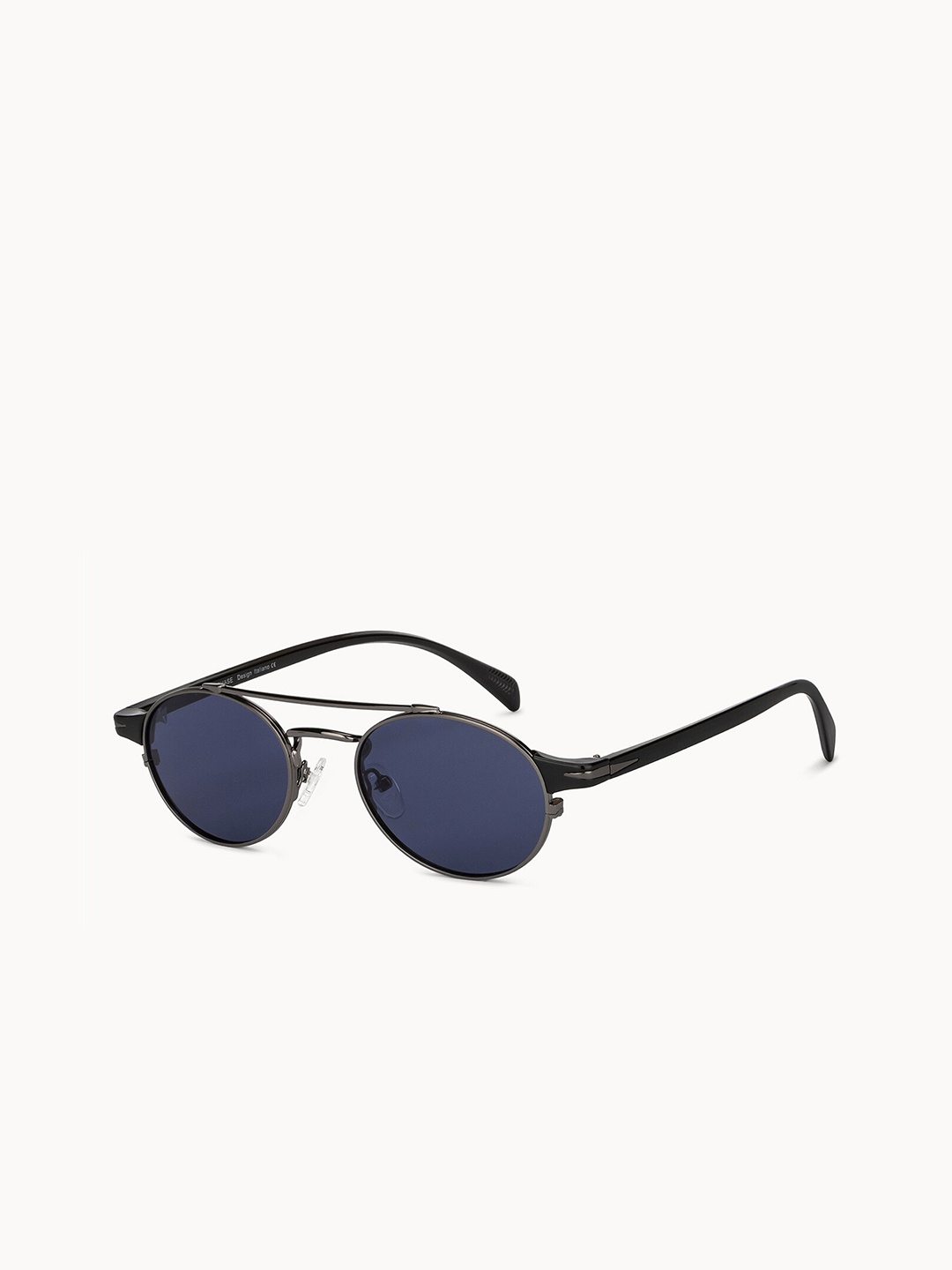 

Vincent Chase Unisex Blue Lens & Gunmetal-Toned Round Sunglasses with Polarised and UV Protected Lens