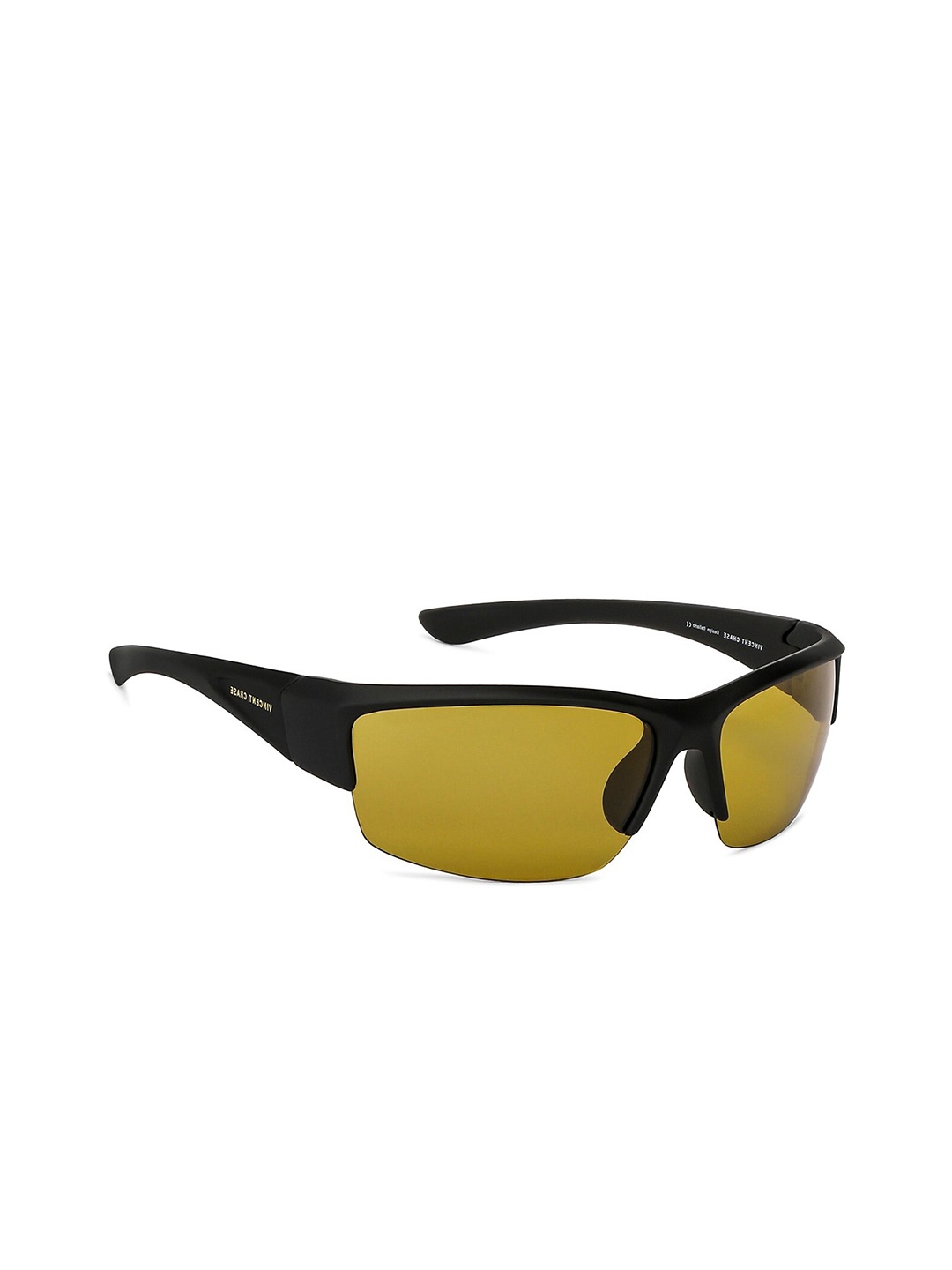 

Vincent Chase Unisex Yellow Lens & Black Sports Sunglasses with Polarised and UV Protected Lens