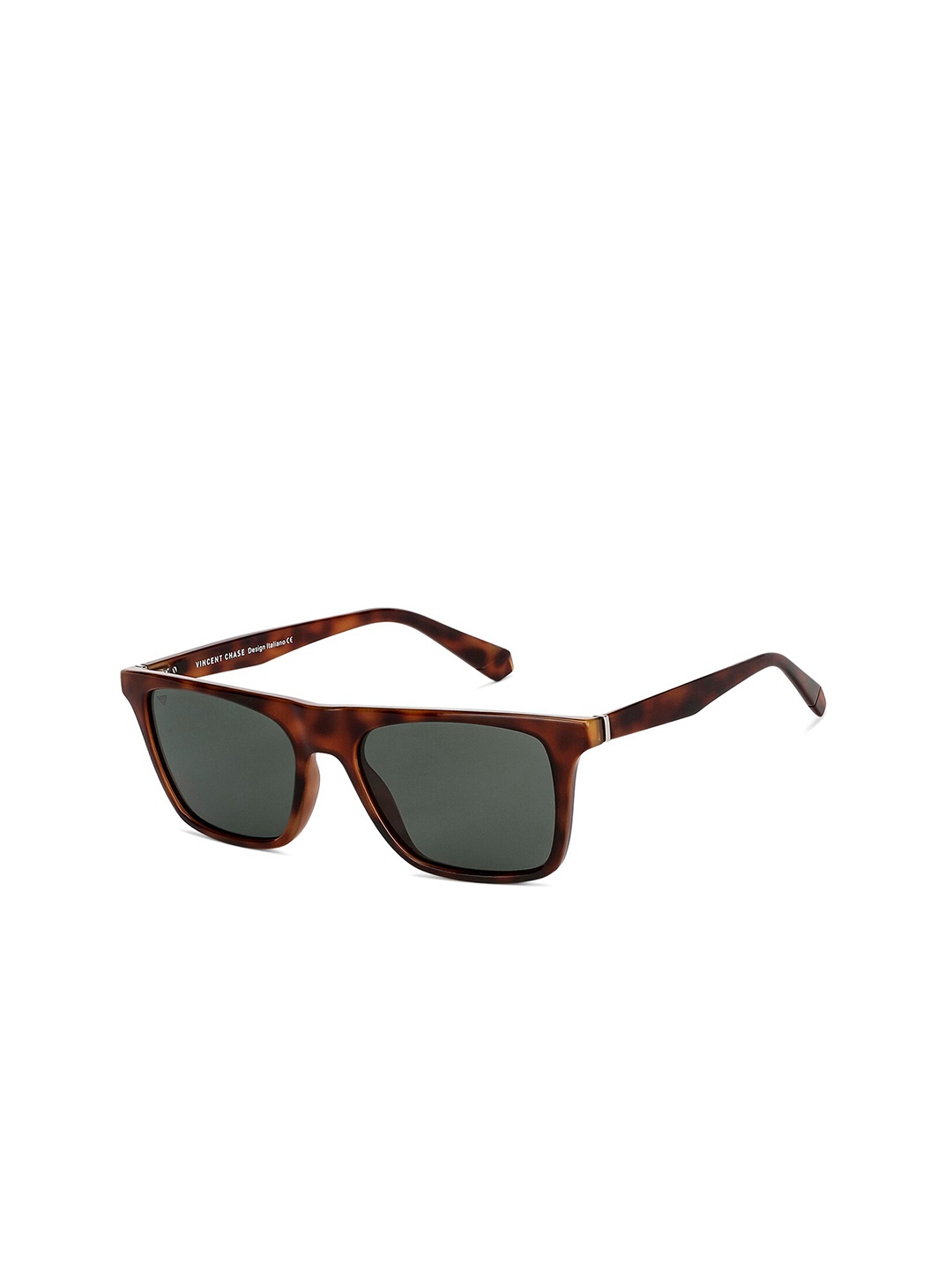 

Vincent Chase by Lenskart Unisex Green Lens & Brown Wayfarer Sunglasses with Polarised and UV Protected Lens