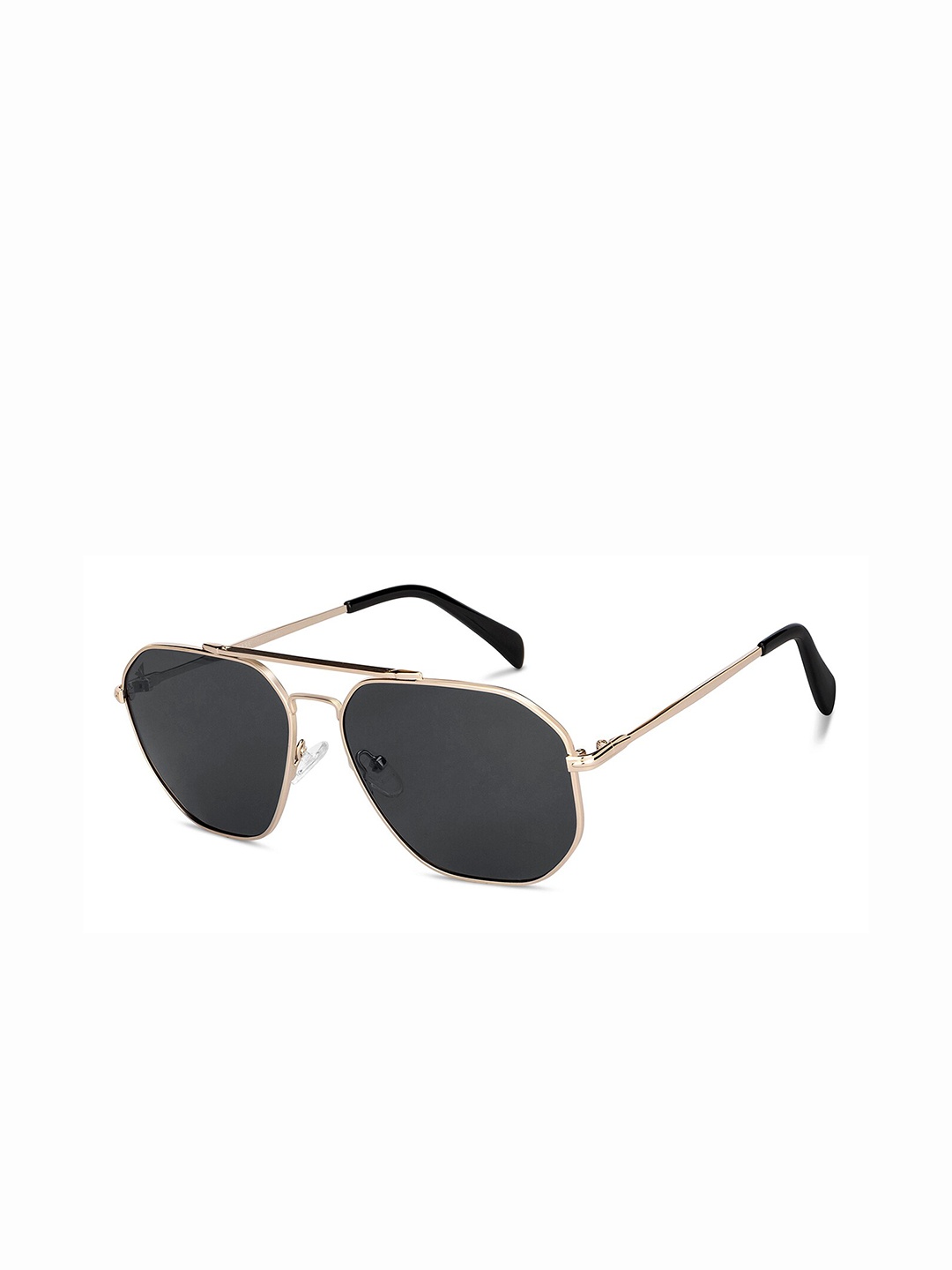 

Vincent Chase by Lenskart Unisex Grey Lens & Gold-Toned Aviator Sunglasses with Polarised and UV Protected Lens