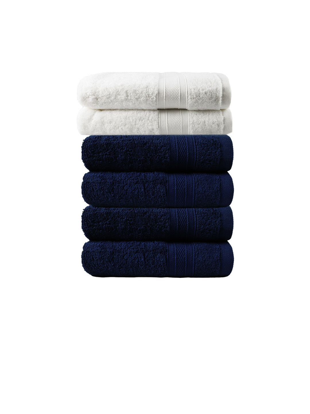 

MYTRIDENT White Set of 2 500 GSM Cotton Bath Towels Set of 4 Hand Towels