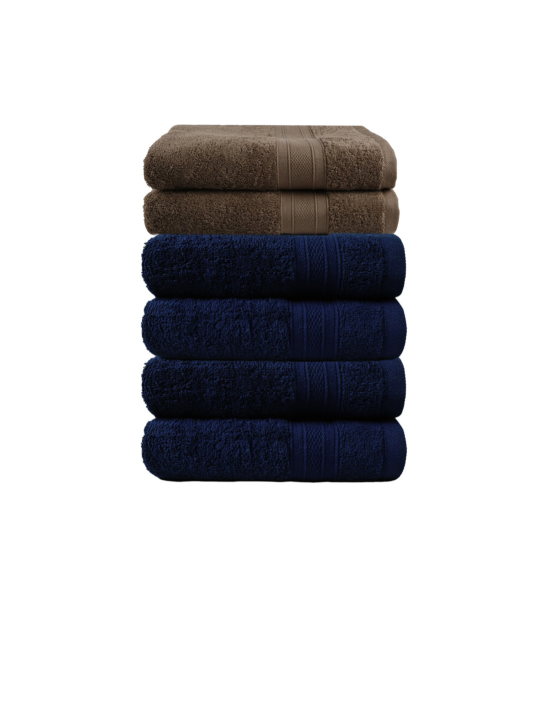 

MYTRIDENT Brown Set of 2 500 GSM Cotton Bath Towels Set of 4 Hand Towels