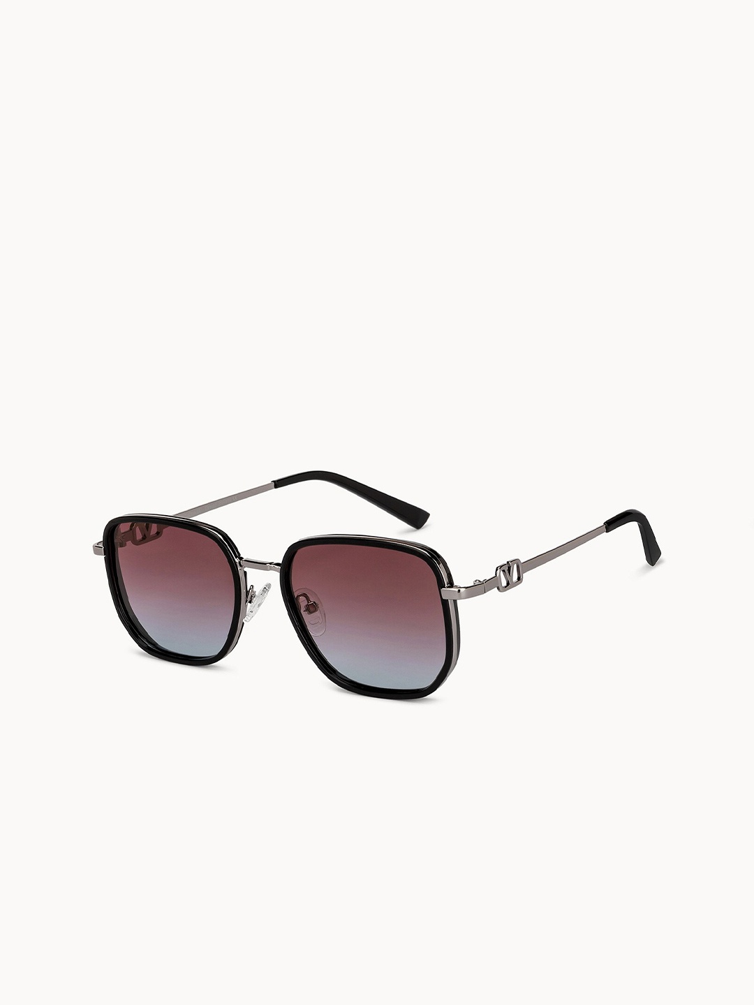 

Vincent Chase Unisex Brown Lens & Black Square Sunglasses with Polarised and UV Protected Lens