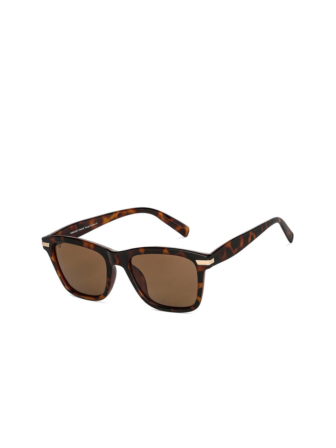 

Vincent Chase Unisex Brown Lens & Brown Wayfarer Sunglasses with Polarised and UV Protected Lens