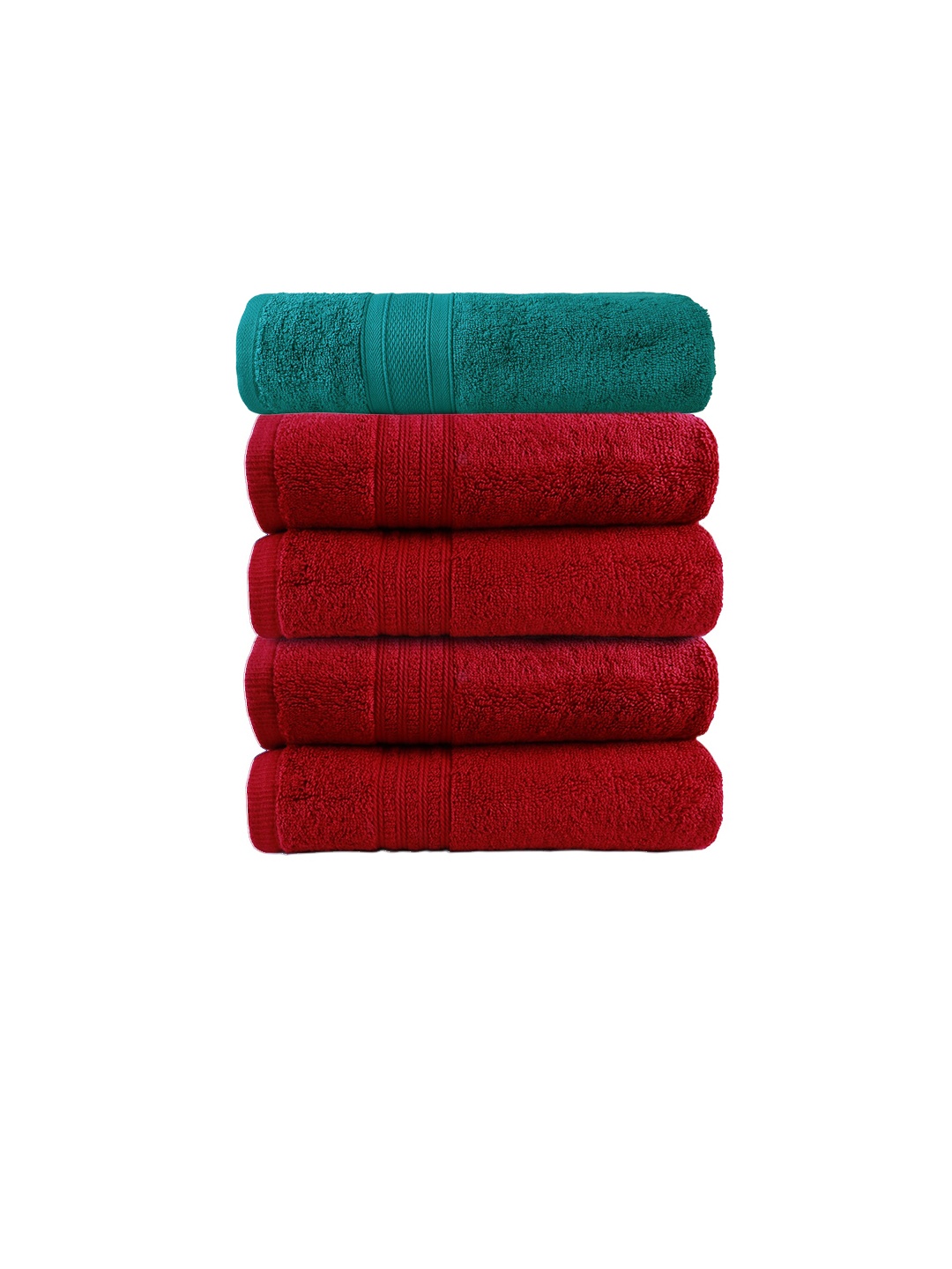 

Trident Teal Blue Solid 500 GSM Cotton Bath Towel & Set of 4 550 GSM Cotton Hand Towels