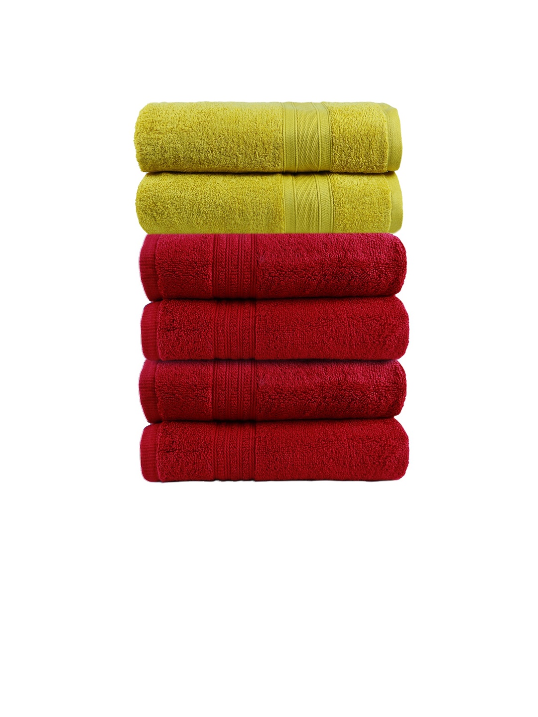 

Trident Mustad Yellow Set of 2 500 GSM Cotton Bath Towels & Set of 4 550 GSM Hand Towels, Mustard