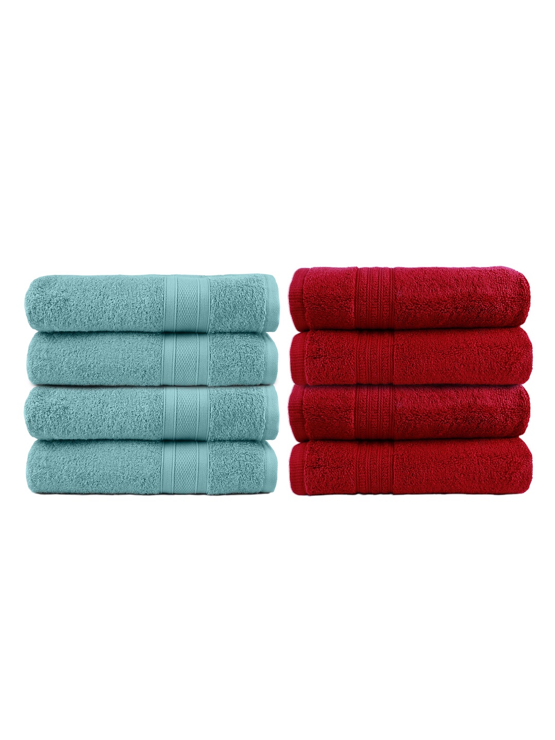 

Trident Blue Set of 4 500 GSM Cotton Bath Towels & Set of 4 550 GSM Cotton Hand Towels