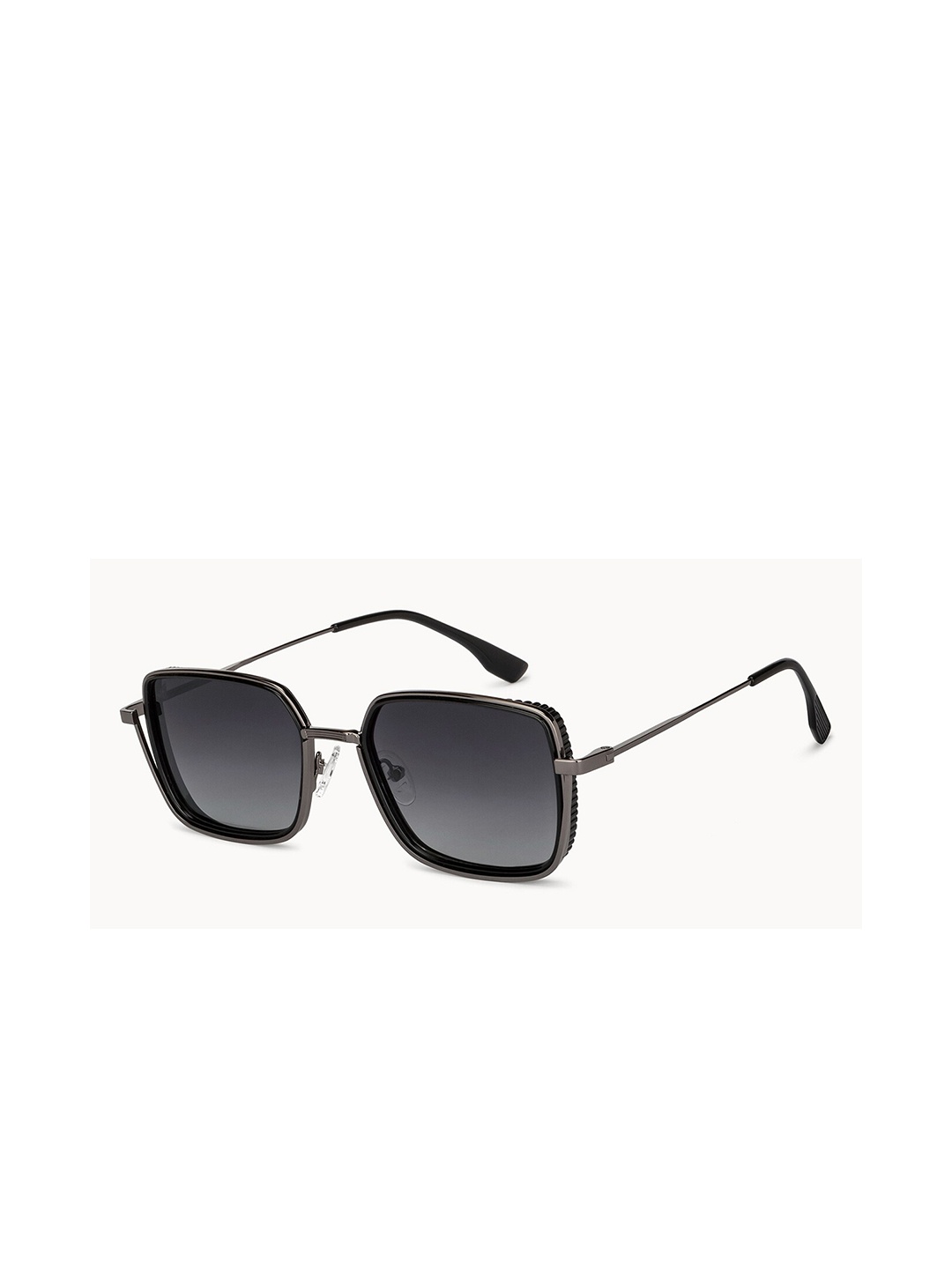 

Vincent Chase Unisex Grey Lens & Gunmetal-Toned Square Sunglasses with Polarised and UV Protected Lens