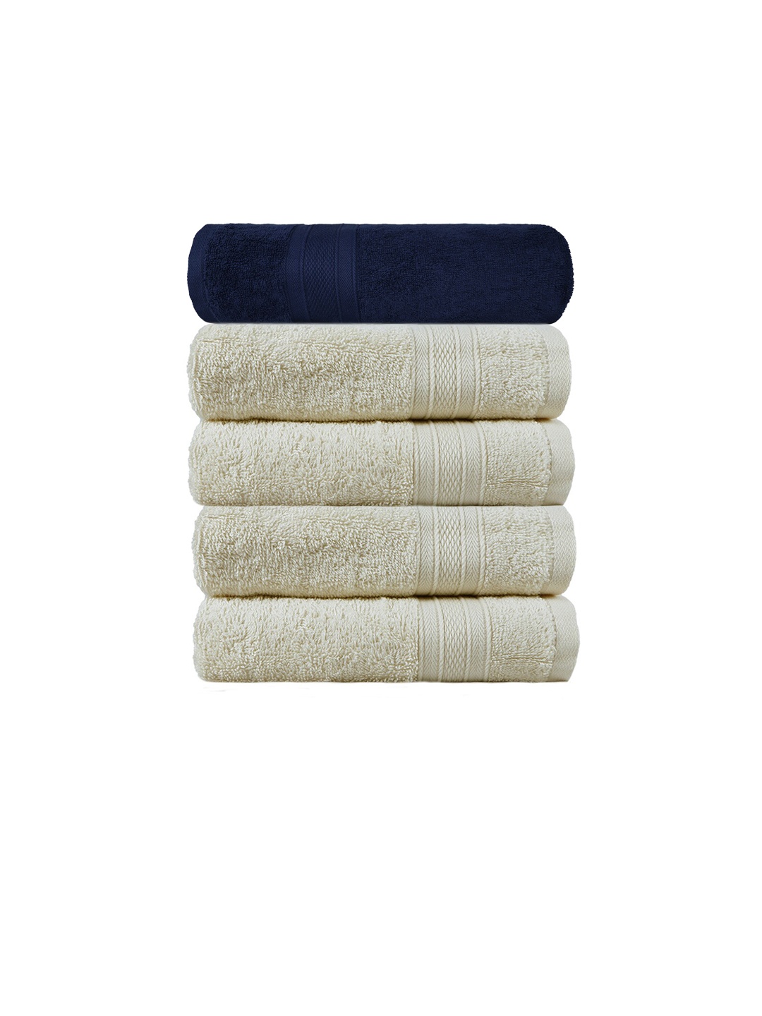 

MYTRIDENT Navy Blue Solid 500 GSM Cotton Bath Towel Set of 4 500 GSM Cotton Hand Towels