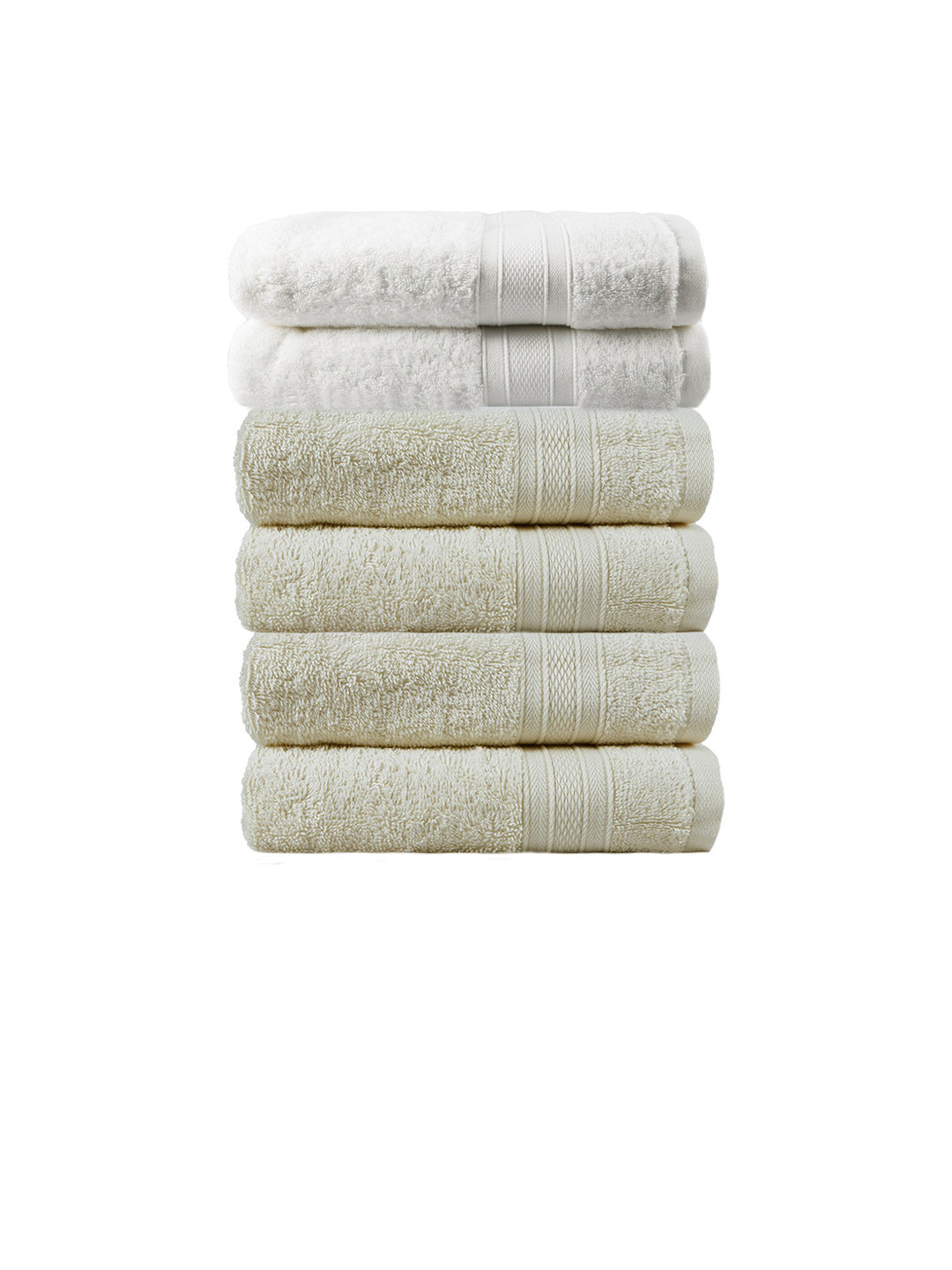 

MYTRIDENT White Set of 2 500 GSM Cotton Bath Towels Set of 500 GSM Cotton 4 Hand Towels