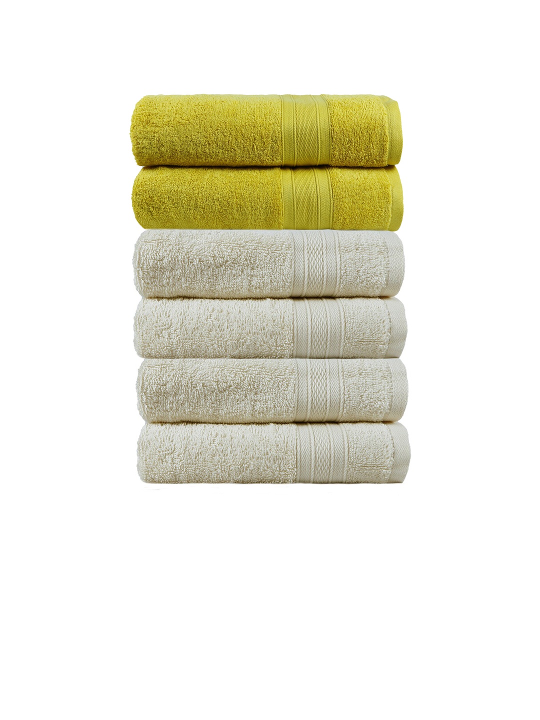 

Trident Mustard Yellow Set of 2 500 GSM Cotton Bath Towels & Set of 4 Hand Towels