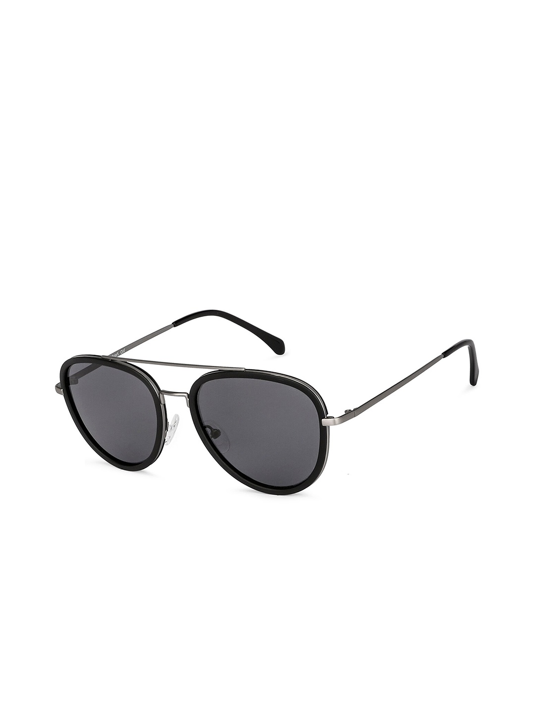 

Vincent Chase Unisex Grey Lens & Gunmetal-Toned Aviator Sunglasses with Polarised and UV Protected Lens